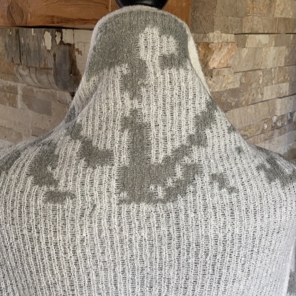Prana gray and white waterfall geometric asymmetrical open front cardigan. - Picture 11 of 16